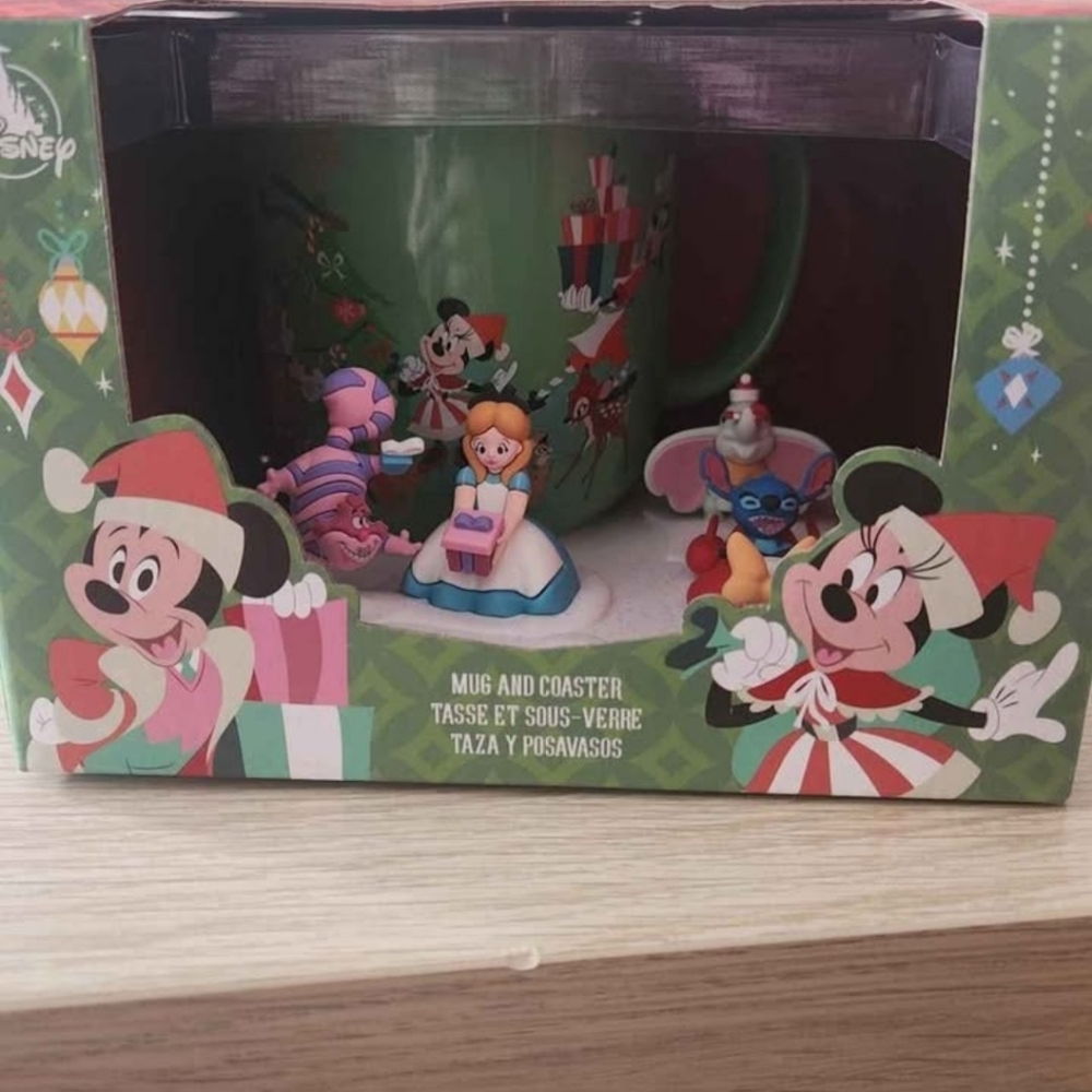 Disney Parks Holiday Mug And Coaster Set